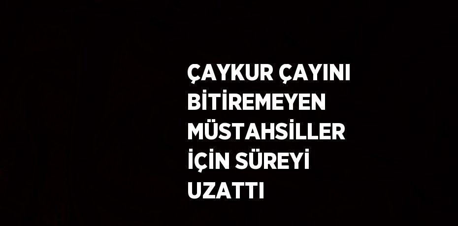 ÇAYKUR ÇAYINI BİTİREMEYEN MÜSTAHSİLLER İÇİN SÜREYİ UZATTI