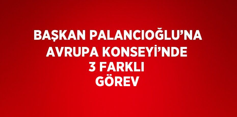 BAŞKAN PALANCIOĞLU’NA AVRUPA KONSEYİ’NDE 3 FARKLI GÖREV