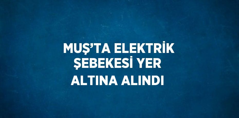 MUŞ’TA ELEKTRİK ŞEBEKESİ YER ALTINA ALINDI