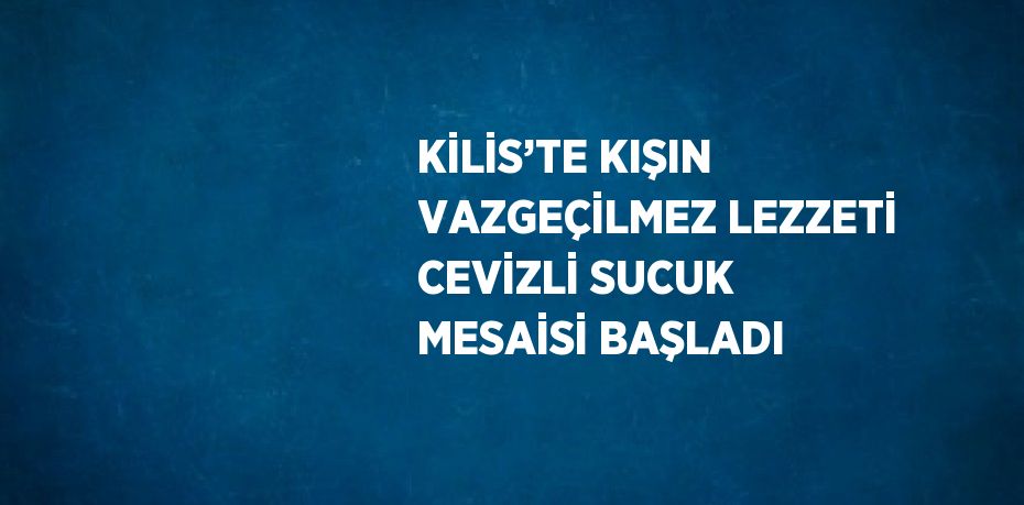 KİLİS’TE KIŞIN VAZGEÇİLMEZ LEZZETİ CEVİZLİ SUCUK MESAİSİ BAŞLADI