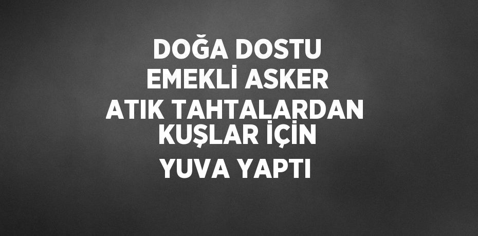 DOĞA DOSTU EMEKLİ ASKER ATIK TAHTALARDAN KUŞLAR İÇİN YUVA YAPTI