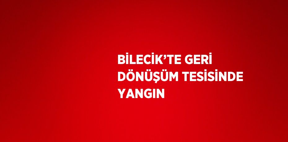 BİLECİK’TE GERİ DÖNÜŞÜM TESİSİNDE YANGIN