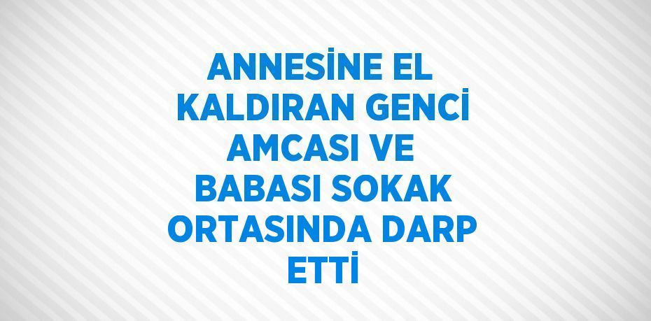 ANNESİNE EL KALDIRAN GENCİ AMCASI VE BABASI SOKAK ORTASINDA DARP ETTİ