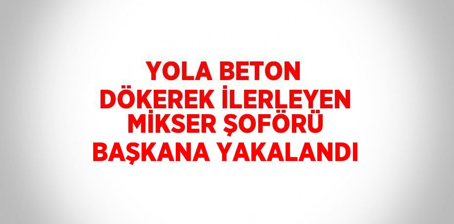 YOLA BETON DÖKEREK İLERLEYEN MİKSER ŞOFÖRÜ BAŞKANA YAKALANDI