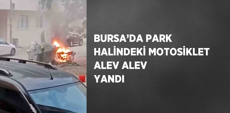 BURSA’DA PARK HALİNDEKİ MOTOSİKLET ALEV ALEV YANDI