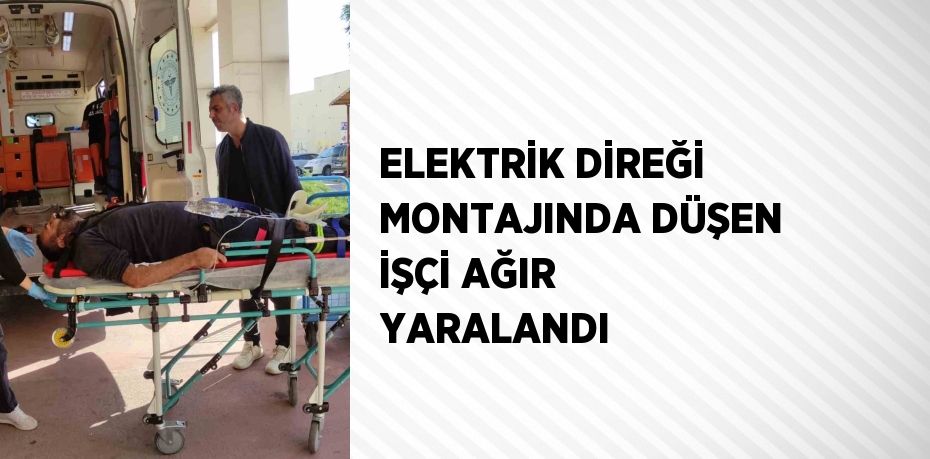 ELEKTRİK DİREĞİ MONTAJINDA DÜŞEN İŞÇİ AĞIR YARALANDI