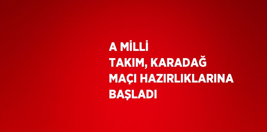 A MİLLİ TAKIM, KARADAĞ MAÇI HAZIRLIKLARINA BAŞLADI