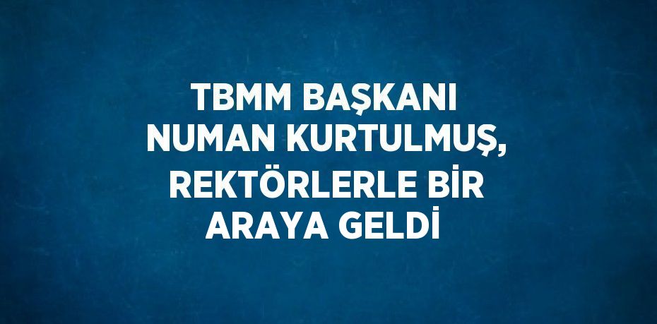 TBMM BAŞKANI NUMAN KURTULMUŞ, REKTÖRLERLE BİR ARAYA GELDİ