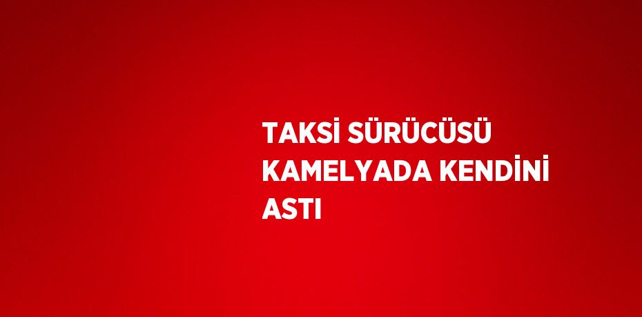 TAKSİ SÜRÜCÜSÜ KAMELYADA KENDİNİ ASTI