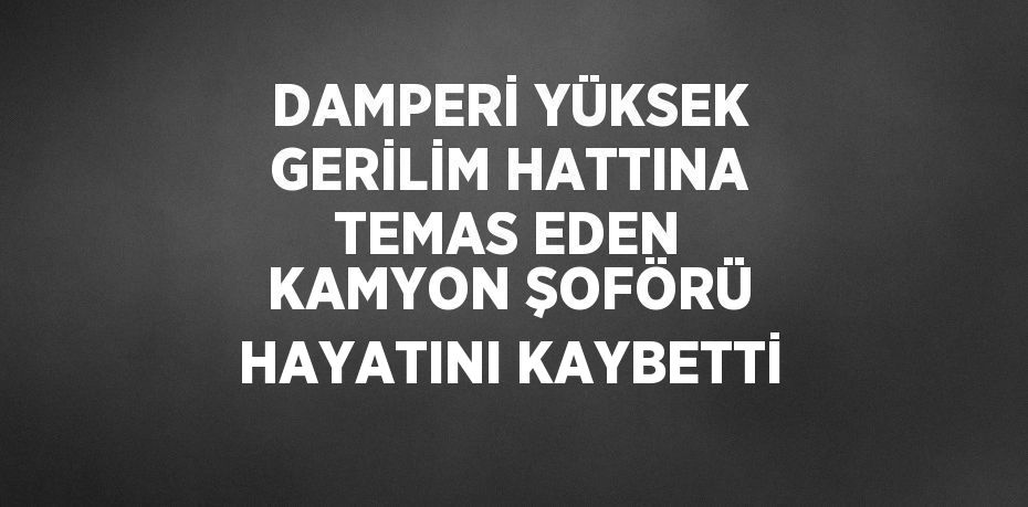 DAMPERİ YÜKSEK GERİLİM HATTINA TEMAS EDEN KAMYON ŞOFÖRÜ HAYATINI KAYBETTİ