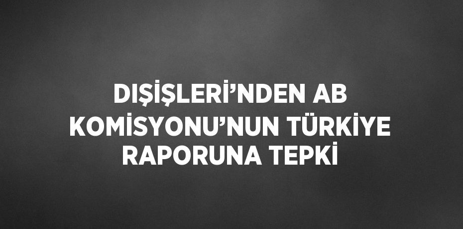 DIŞİŞLERİ’NDEN AB KOMİSYONU’NUN TÜRKİYE RAPORUNA TEPKİ