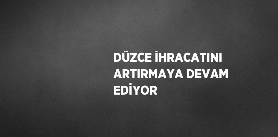 DÜZCE İHRACATINI ARTIRMAYA DEVAM EDİYOR