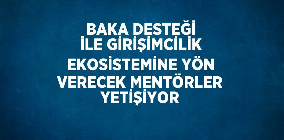 BAKA DESTEĞİ İLE GİRİŞİMCİLİK EKOSİSTEMİNE YÖN VERECEK MENTÖRLER YETİŞİYOR