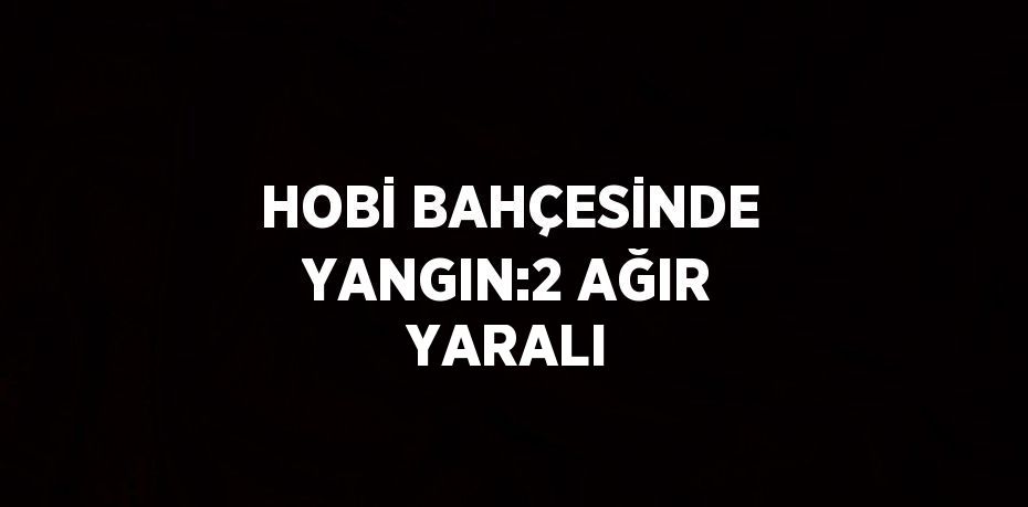 HOBİ BAHÇESİNDE YANGIN:2 AĞIR YARALI