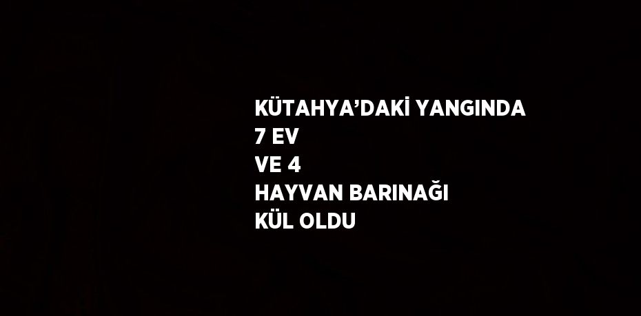 KÜTAHYA’DAKİ YANGINDA 7 EV VE 4 HAYVAN BARINAĞI KÜL OLDU