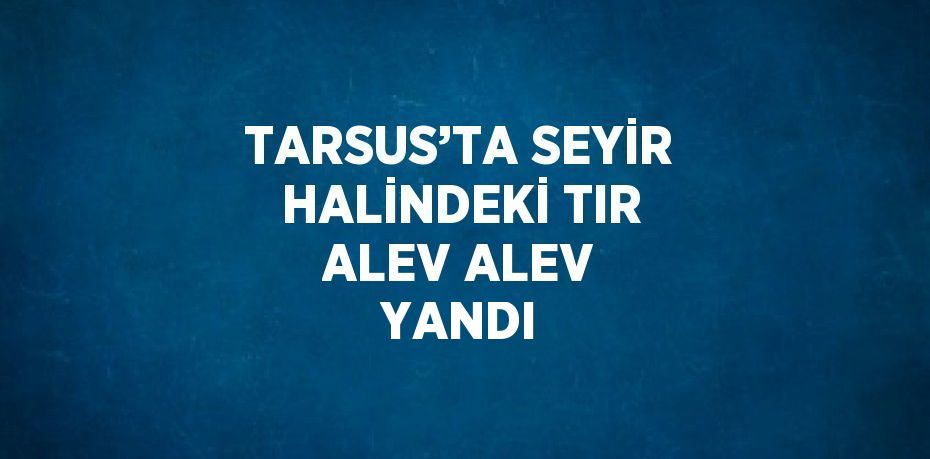 TARSUS’TA SEYİR HALİNDEKİ TIR ALEV ALEV YANDI