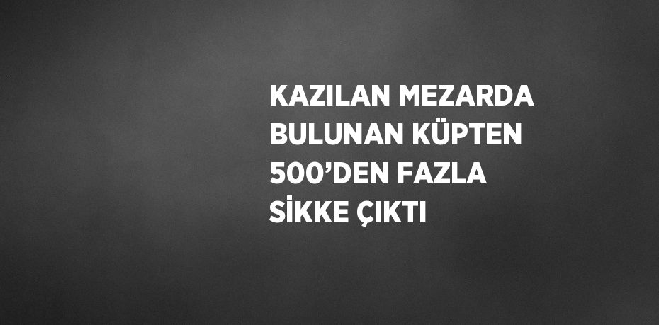 KAZILAN MEZARDA BULUNAN KÜPTEN 500’DEN FAZLA SİKKE ÇIKTI