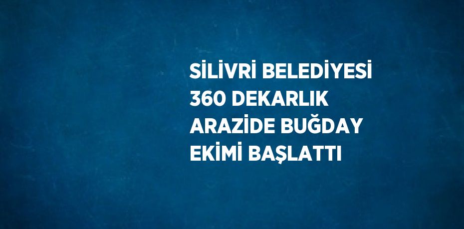 SİLİVRİ BELEDİYESİ 360 DEKARLIK ARAZİDE BUĞDAY EKİMİ BAŞLATTI