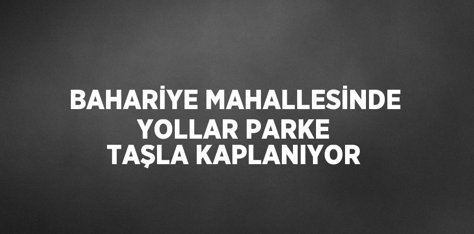 BAHARİYE MAHALLESİNDE YOLLAR PARKE TAŞLA KAPLANIYOR