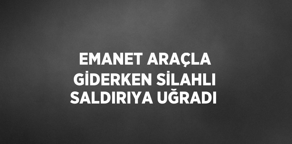 EMANET ARAÇLA GİDERKEN SİLAHLI SALDIRIYA UĞRADI