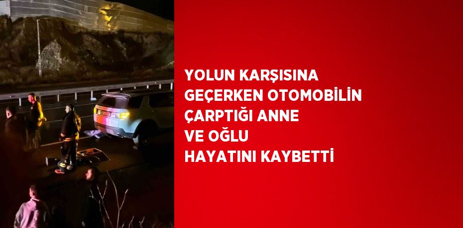 YOLUN KARŞISINA GEÇERKEN OTOMOBİLİN ÇARPTIĞI ANNE VE OĞLU HAYATINI KAYBETTİ