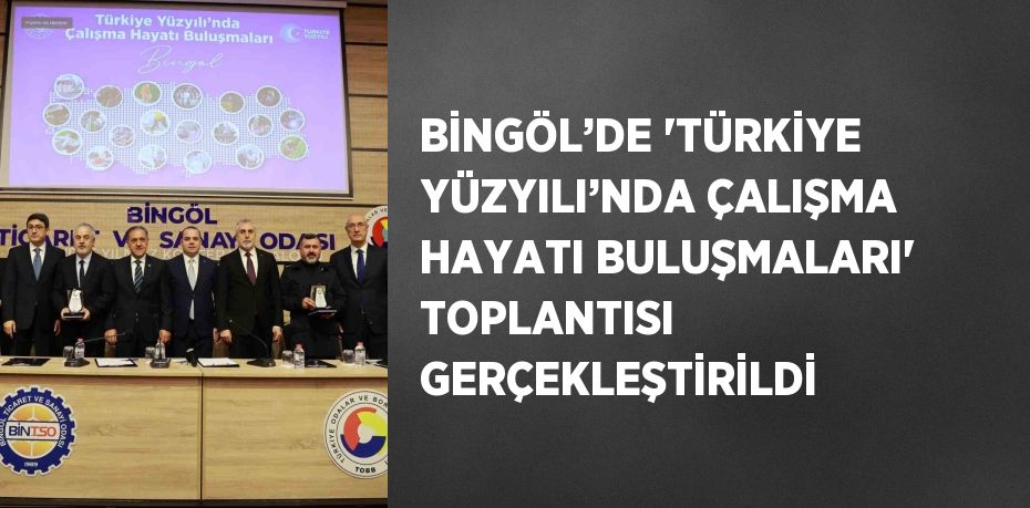 BİNGÖL’DE 'TÜRKİYE YÜZYILI’NDA ÇALIŞMA HAYATI BULUŞMALARI' TOPLANTISI GERÇEKLEŞTİRİLDİ