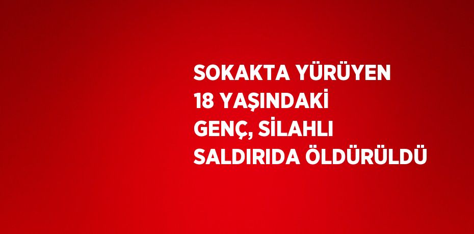 SOKAKTA YÜRÜYEN 18 YAŞINDAKİ GENÇ, SİLAHLI SALDIRIDA ÖLDÜRÜLDÜ