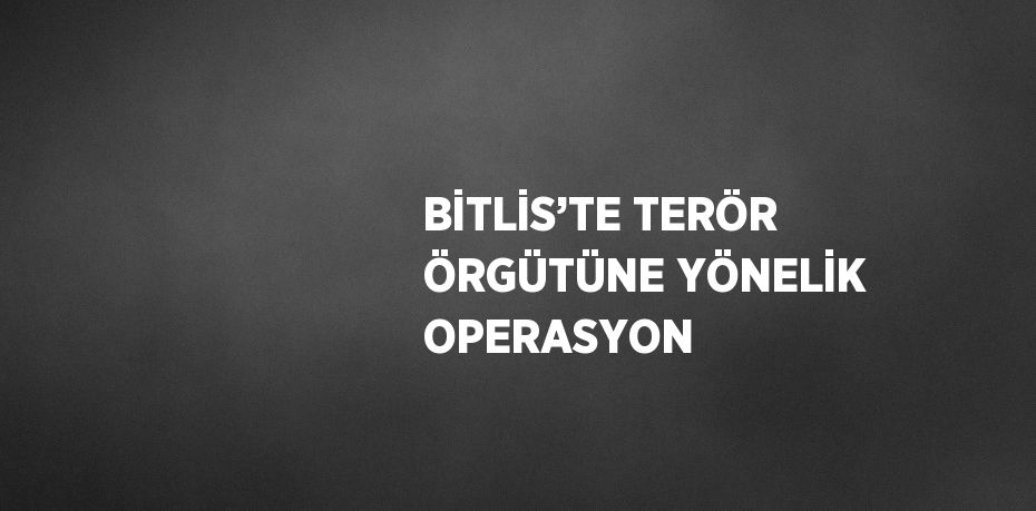 BİTLİS’TE TERÖR ÖRGÜTÜNE YÖNELİK OPERASYON