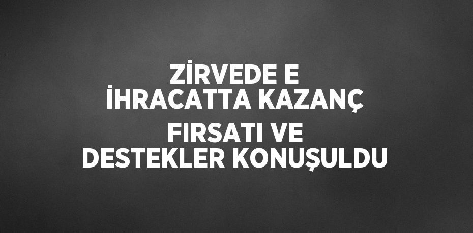 ZİRVEDE E İHRACATTA KAZANÇ FIRSATI VE DESTEKLER KONUŞULDU