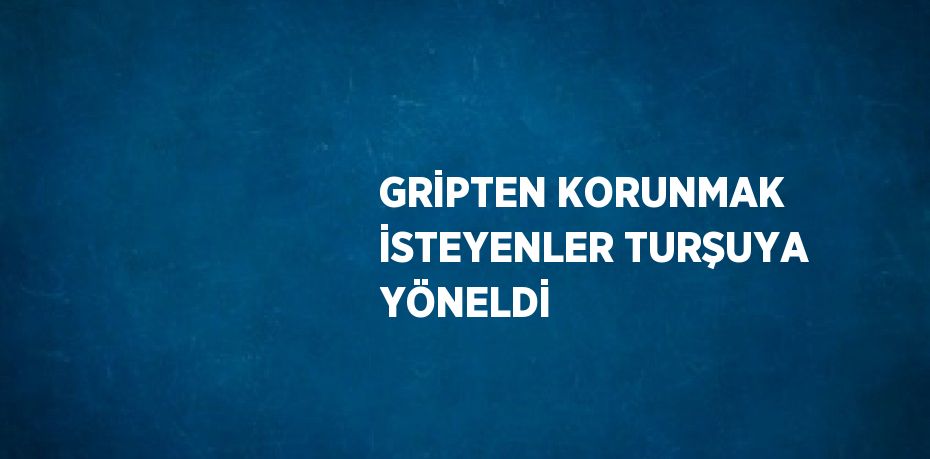 GRİPTEN KORUNMAK İSTEYENLER TURŞUYA YÖNELDİ