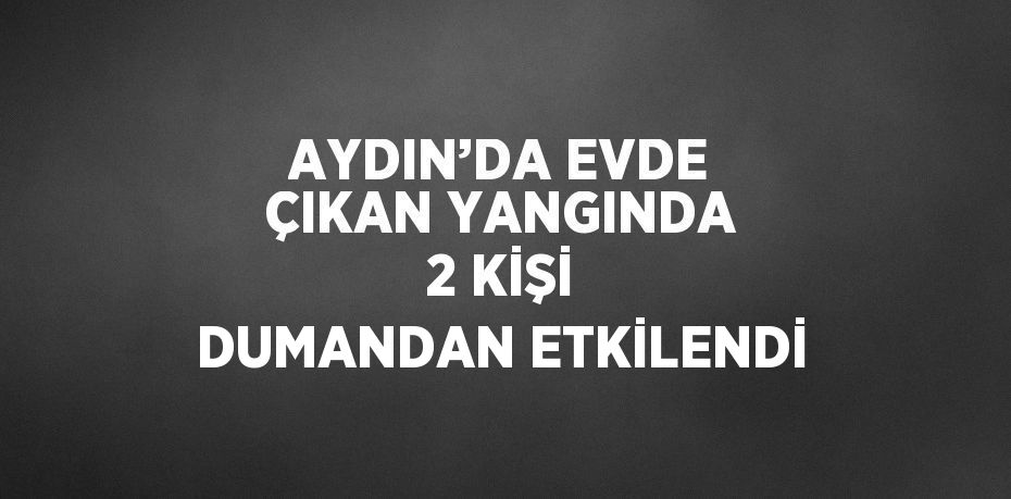 AYDIN’DA EVDE ÇIKAN YANGINDA 2 KİŞİ DUMANDAN ETKİLENDİ