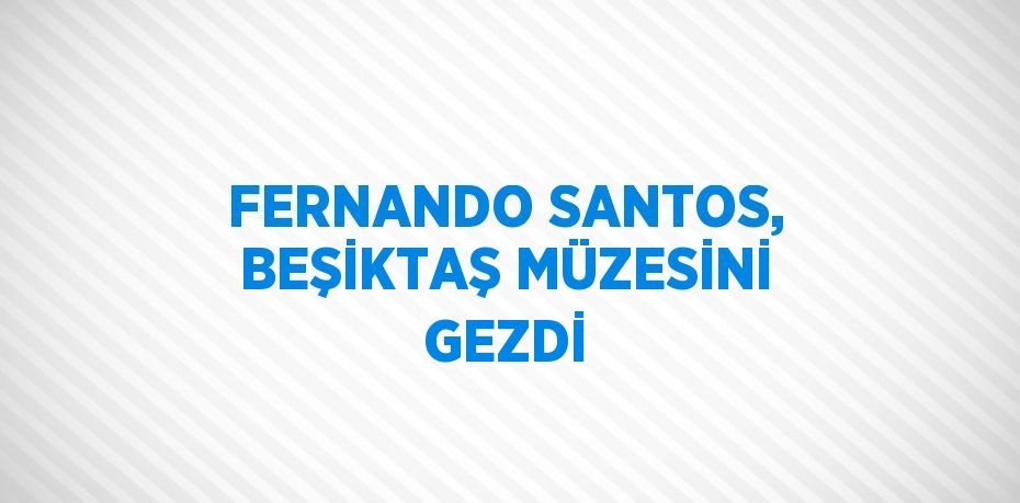 FERNANDO SANTOS, BEŞİKTAŞ MÜZESİNİ GEZDİ