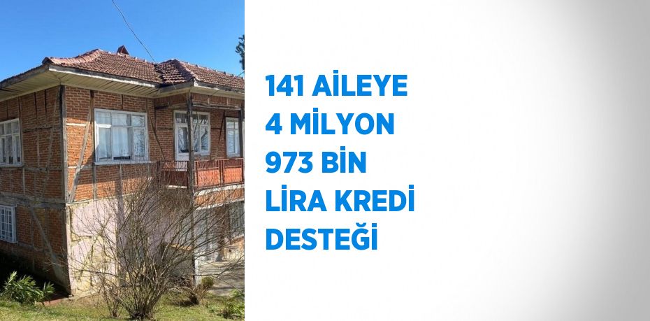 141 AİLEYE 4 MİLYON 973 BİN LİRA KREDİ DESTEĞİ