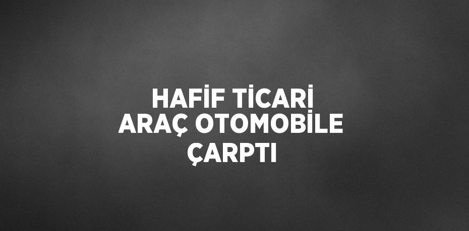 HAFİF TİCARİ ARAÇ OTOMOBİLE ÇARPTI