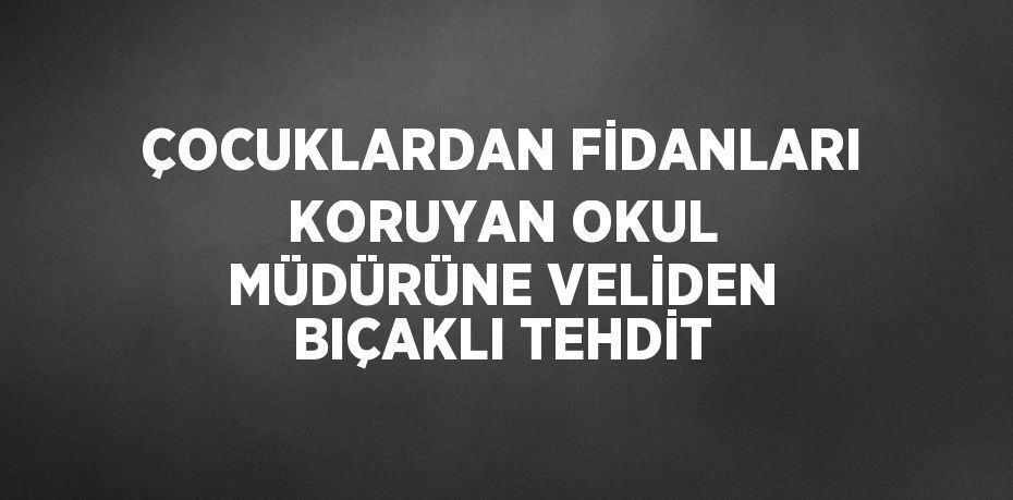 ÇOCUKLARDAN FİDANLARI KORUYAN OKUL MÜDÜRÜNE VELİDEN BIÇAKLI TEHDİT