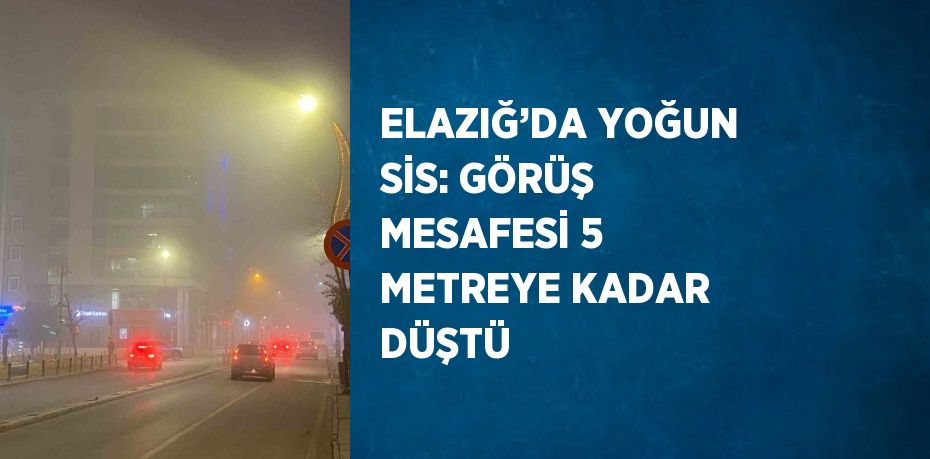 ELAZIĞ’DA YOĞUN SİS: GÖRÜŞ MESAFESİ 5 METREYE KADAR DÜŞTÜ