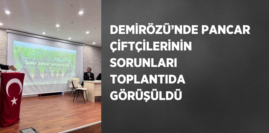 DEMİRÖZÜ’NDE PANCAR ÇİFTÇİLERİNİN SORUNLARI TOPLANTIDA GÖRÜŞÜLDÜ