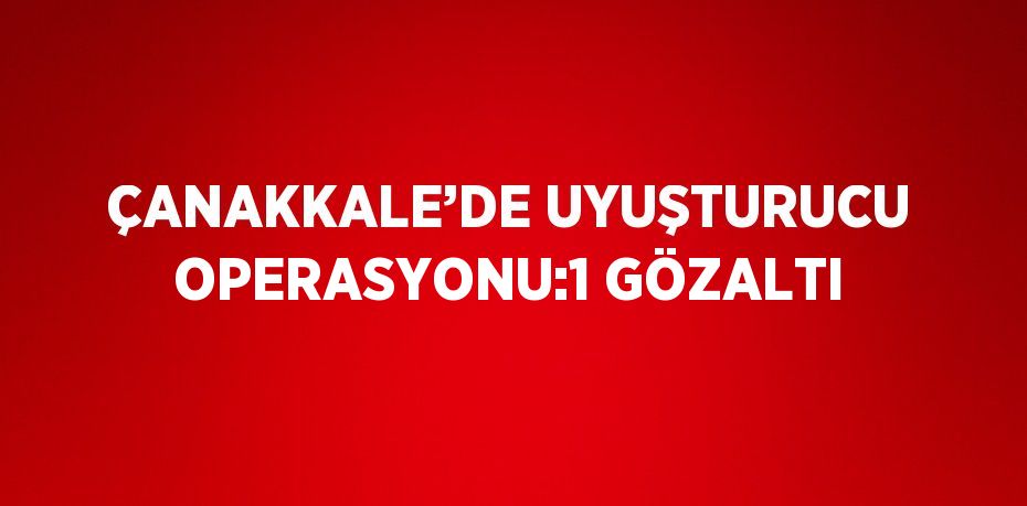 ÇANAKKALE’DE UYUŞTURUCU OPERASYONU:1 GÖZALTI