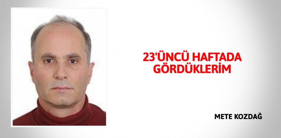 23'ÜNCÜ HAFTADA GÖRDÜKLERİM