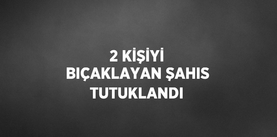 2 KİŞİYİ BIÇAKLAYAN ŞAHIS TUTUKLANDI