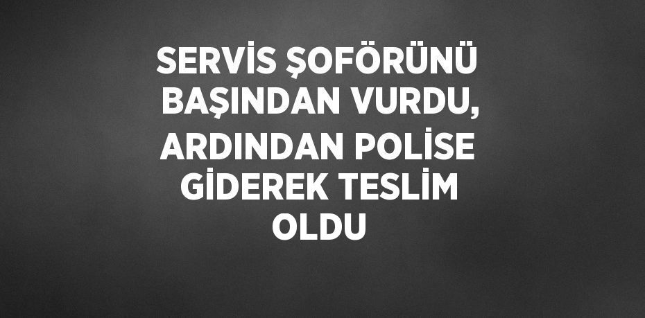 SERVİS ŞOFÖRÜNÜ BAŞINDAN VURDU, ARDINDAN POLİSE GİDEREK TESLİM OLDU