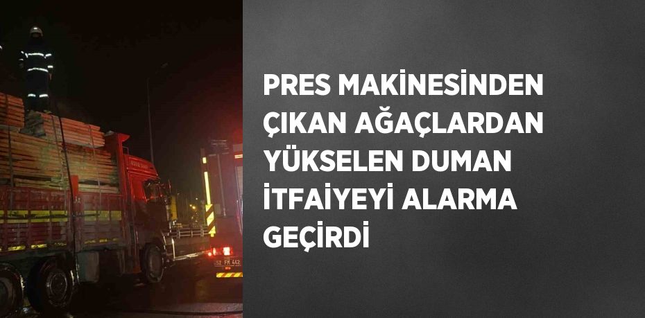 PRES MAKİNESİNDEN ÇIKAN AĞAÇLARDAN YÜKSELEN DUMAN İTFAİYEYİ ALARMA GEÇİRDİ