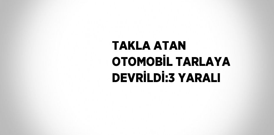TAKLA ATAN OTOMOBİL TARLAYA DEVRİLDİ:3 YARALI