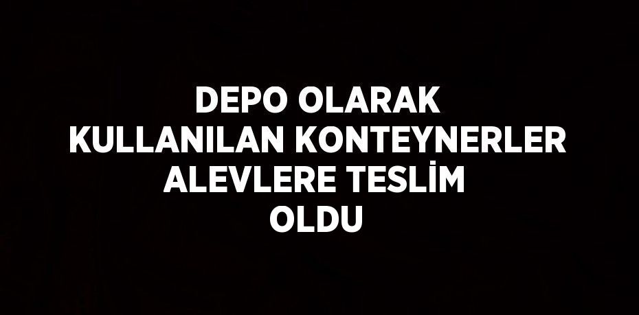 DEPO OLARAK KULLANILAN KONTEYNERLER ALEVLERE TESLİM OLDU