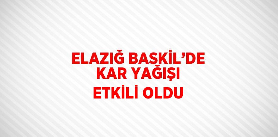 ELAZIĞ BASKİL’DE KAR YAĞIŞI ETKİLİ OLDU