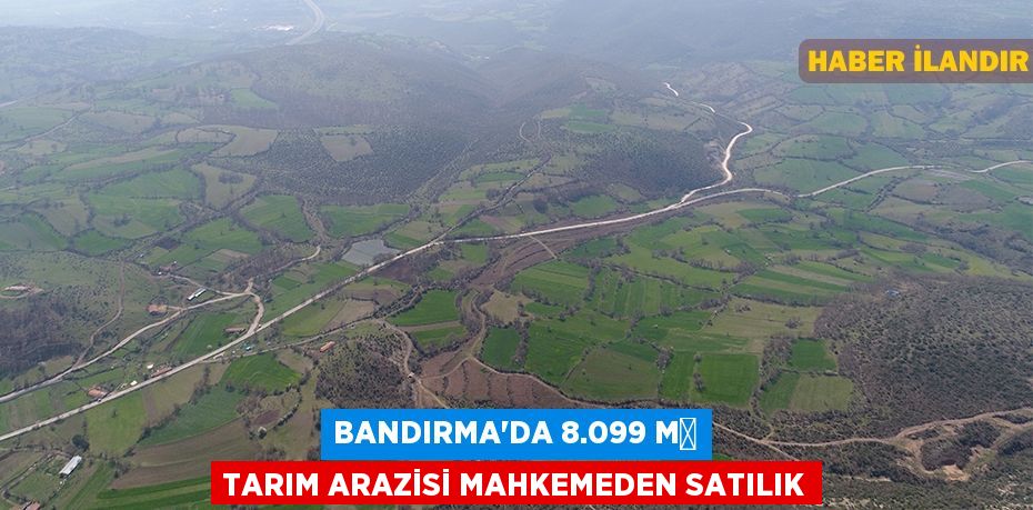 Bandırma'da 8.099 m² tarım arazisi mahkemeden satılık