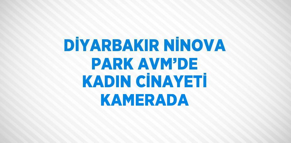 DİYARBAKIR NİNOVA PARK AVM’DE KADIN CİNAYETİ KAMERADA