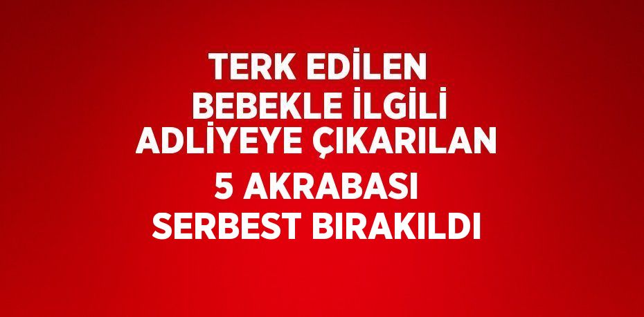 TERK EDİLEN BEBEKLE İLGİLİ ADLİYEYE ÇIKARILAN 5 AKRABASI SERBEST BIRAKILDI
