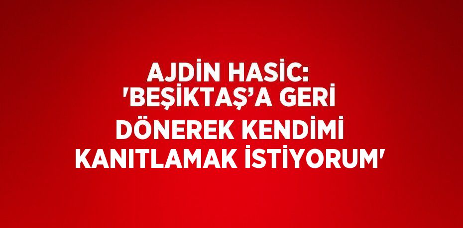 AJDİN HASİC: 'BEŞİKTAŞ’A GERİ DÖNEREK KENDİMİ KANITLAMAK İSTİYORUM'