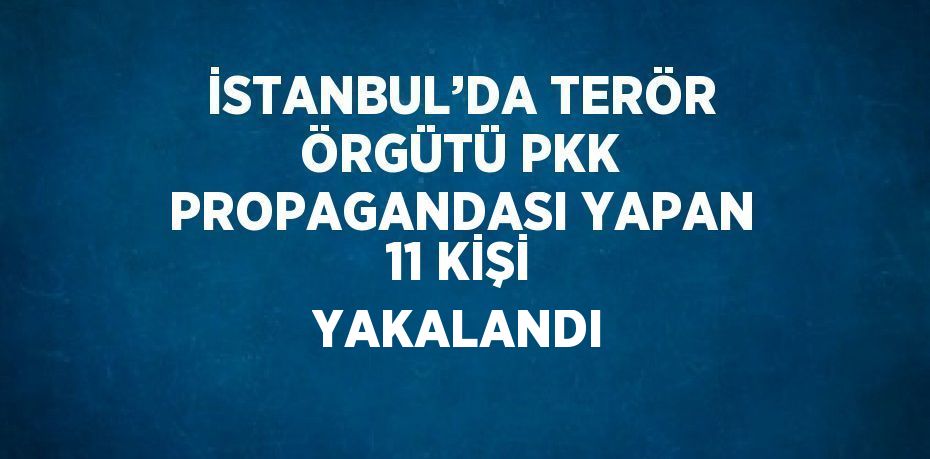 İSTANBUL’DA TERÖR ÖRGÜTÜ PKK PROPAGANDASI YAPAN 11 KİŞİ YAKALANDI